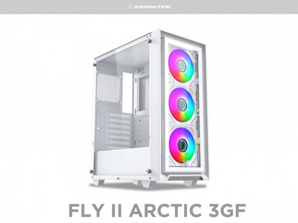 VỎ CASE XIGMATEK FLY II 3GF WHITE (SẴN 3 FAN LED)