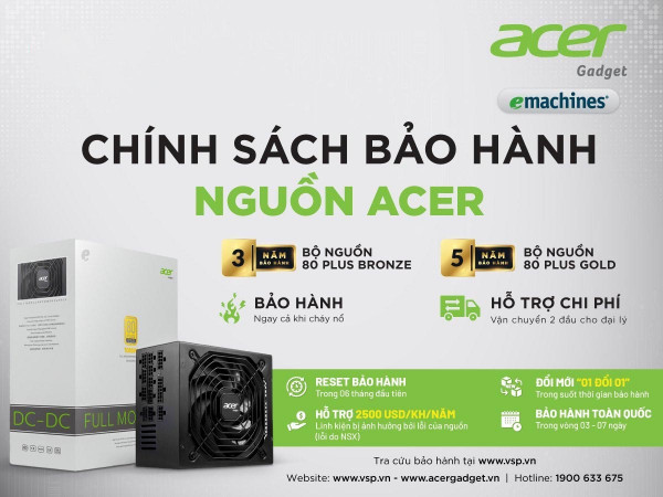 NGUỒN ACER AC550 FR BRONZE FULL MODULAR