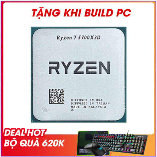 CPU AMD Ryzen 7 5700X3D Tray (Boost 4.1GHZ / 8 Nhân 16 Luồng / 100MB / AM4)