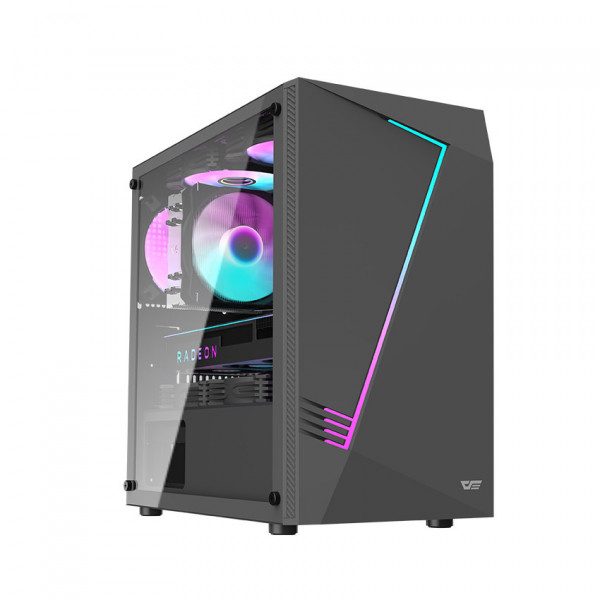 VỎ CASE DARKFLASH AL390 BLACK SẴN 3 FAN LED RGB(MATX/MID TOWER/MÀU ĐEN)