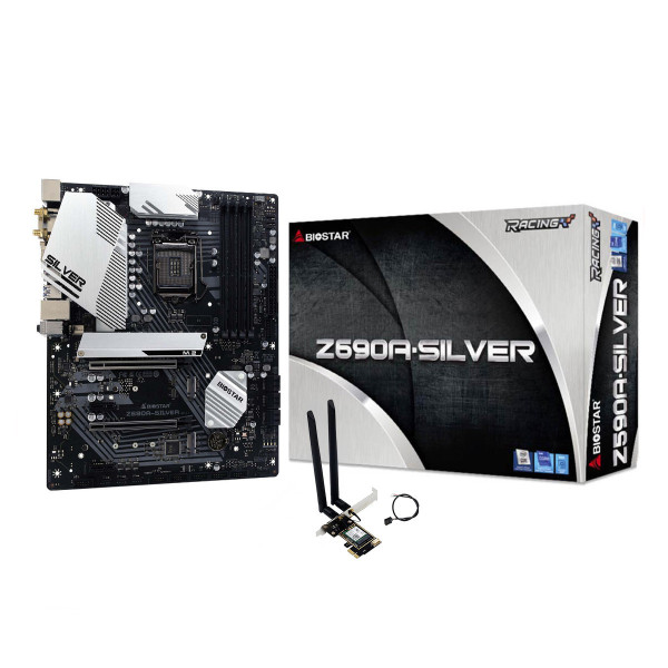 Mainboard BIOSTAR Z690A SILVER( WIFI , Bluetooth ) (Intel Z690, Socket 1700, ATX, 4 khe Ram DDR4)