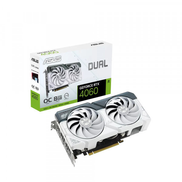 VGA ASUS DUAL GEFORCE RTX 4060 WHITE OC 8GB GDDR6