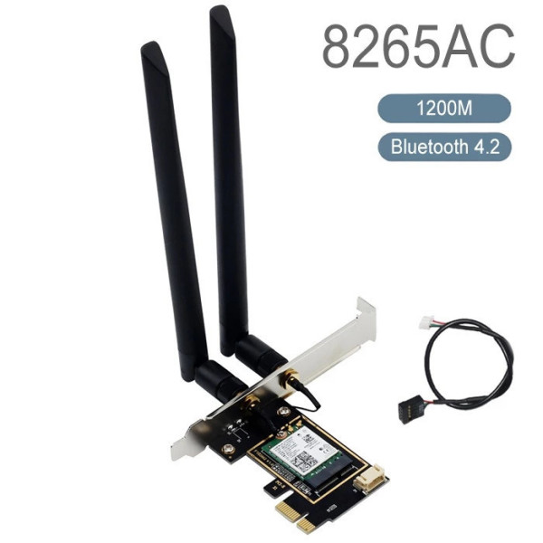 CARD WIFI INTEL AC 8265 2.4GHZ 5GHZ BLUETOOTH 4.2 + ANTEN