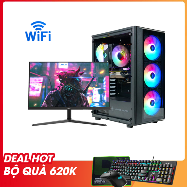 Bộ PC Core I5 12400F| RTX 3050 6G| Ram 16G| NVME 256G | Màn 24 Inch Wifi