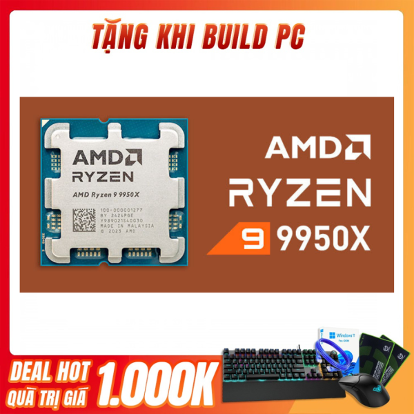CPU AMD Ryzen 9 9950X TRAY (4.3 GHz Boost 5.7 GHz | 16 Cores / 32 Threads | 64 MB Cache)