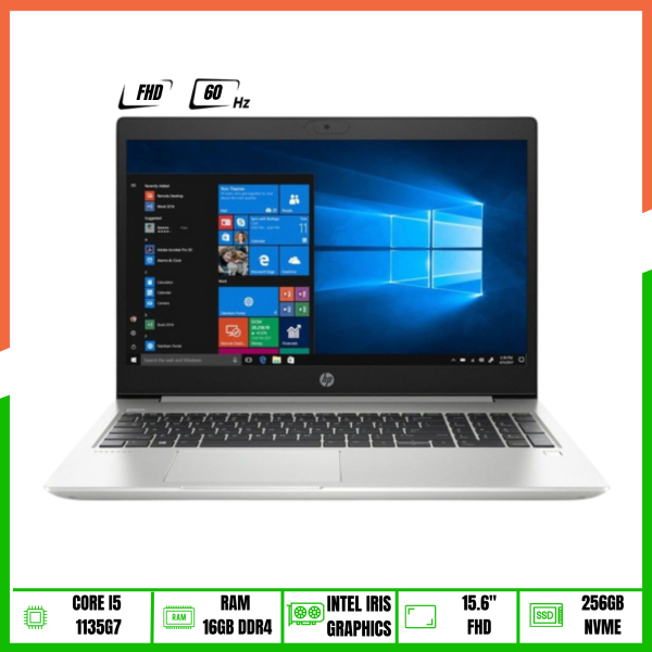 Laptop HP ProBook 450 G8 (Core i5-1135G7 | 16GB | 256GB SSD | Intel Iris Xe Graphics | 15.6' FHD | Win11 | Bạc/Đen) (TH)