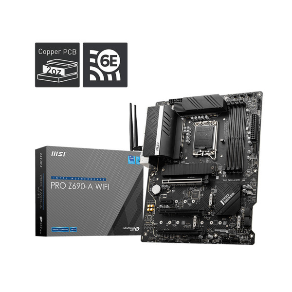 MAIN MSI PRO Z690-A DDR5 WIFI 6E +BLUETOOTH (INTEL Z690, SOCKET 1700, ATX, 4 KHE RAM DDR5) NK - BH 24 TH