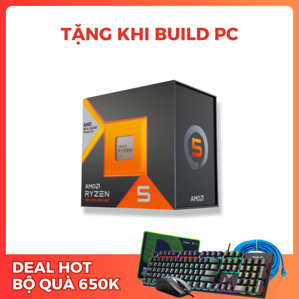 CPU AMD RYZEN 5 7600X3D TRAY (UP TO 4.7 GHZ, 102MB CACHE, 6 NHÂN 12 LUỒNG, AM5)