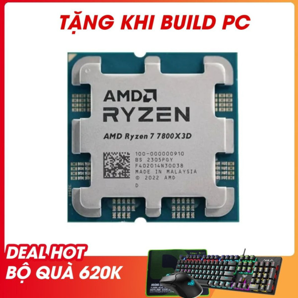 CPU AMD RYZEN 7 7800X3D TRAY (AMD AM5/4.2 GHZ BOOST 5.0 GHZ/8 CORES/16 THREADS/96 MB CACHE/PCIE 5.0)