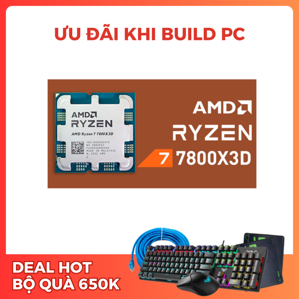 CPU AMD RYZEN 7 7800X3D TRAY (AMD AM5/4.2 GHZ BOOST 5.0 GHZ/8 CORES/16 THREADS/96 MB CACHE/PCIE 5.0)