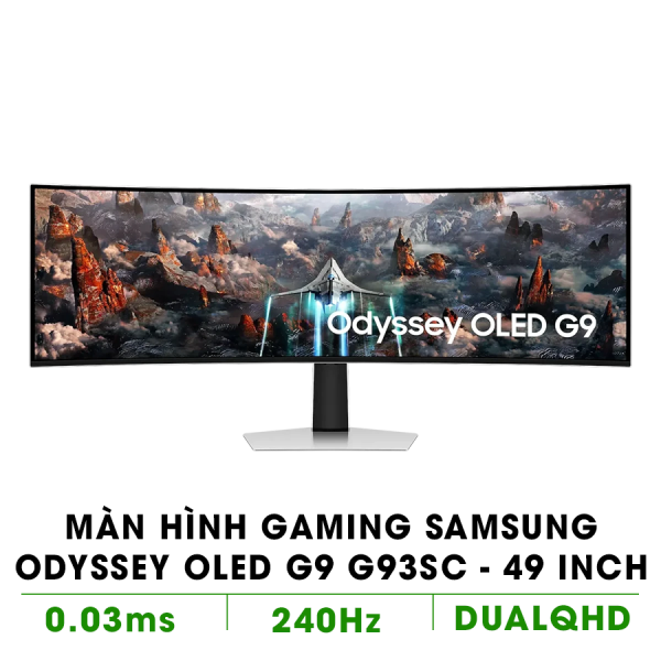 Màn hình Gaming SAMSUNG Odyssey OLED G9 G93SC LS49CG934SEXXV (49 inch - OLED - DualQHD - 240Hz - 0.03ms - Cong)