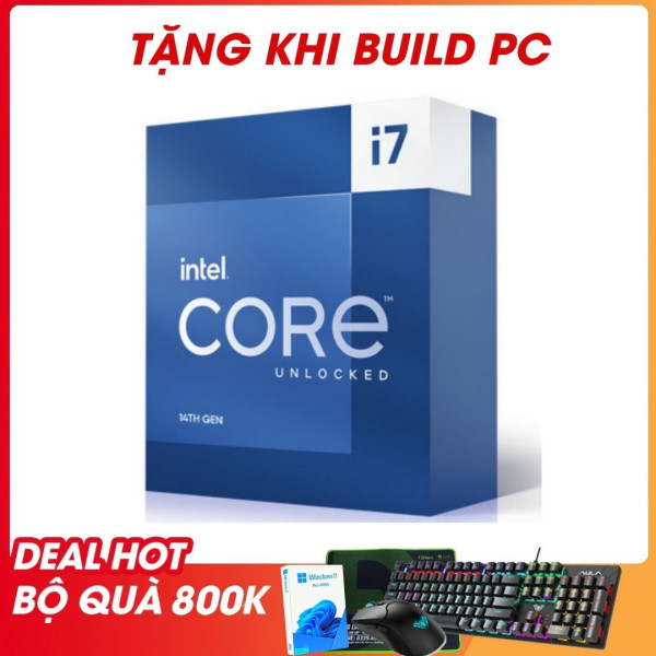 CPU Intel Core i7 14700KF Tray (Up 5.6 GHz, 20 Nhân 28 Luồng, 33MB Cache, Raptor Lake)
