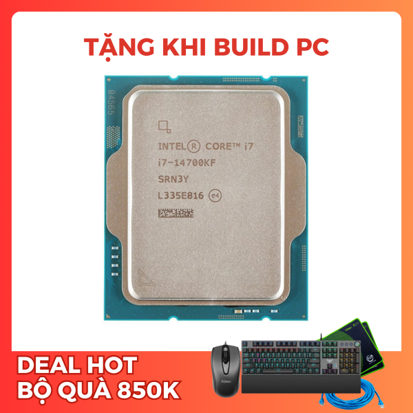 CPU Intel Core i7 14700KF Tray (Up 5.6 GHz, 20 Nhân 28 Luồng, 33MB Cache, Raptor Lake)