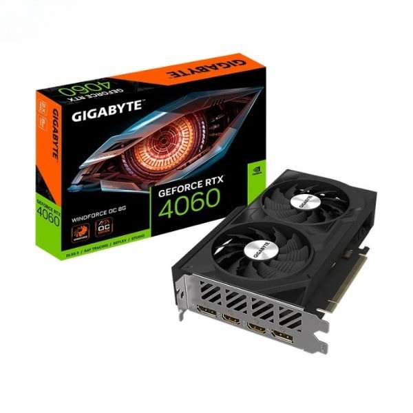 VGA GIGABYTE GEFORCE RTX 4060 WINDFORCE OC 8G (GV-N4060WF2OC-8GD) 