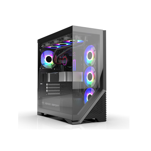 Vỏ Case Máy Tính KENOO ESPORT FK800  (Case Bể Cá, Màu Đen, ATX)