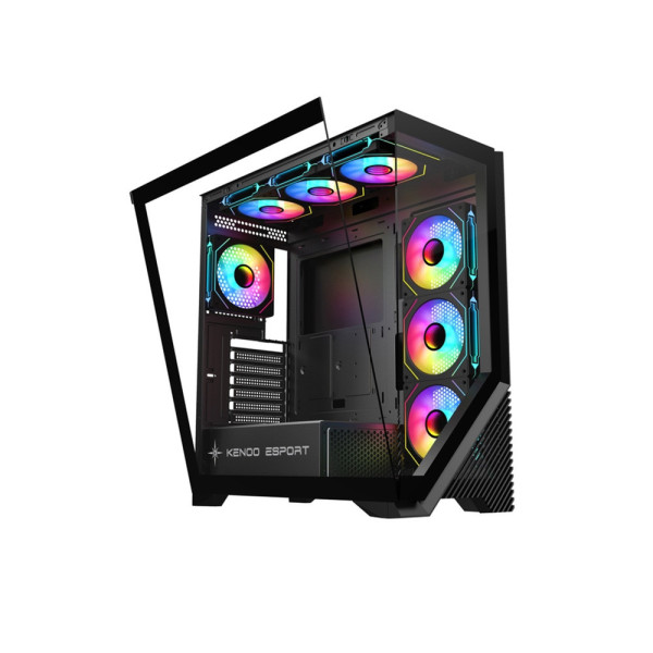 Vỏ Case Máy Tính KENOO ESPORT FK800  (Case Bể Cá, Màu Đen, ATX)