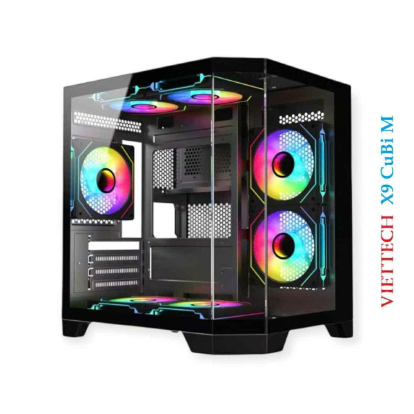 VỎ CASE MAGIC CUBI M | VIETTECH X9 CUBE BLACK (M-ATX,ITX/RAD 240/KHÔNG FAN)