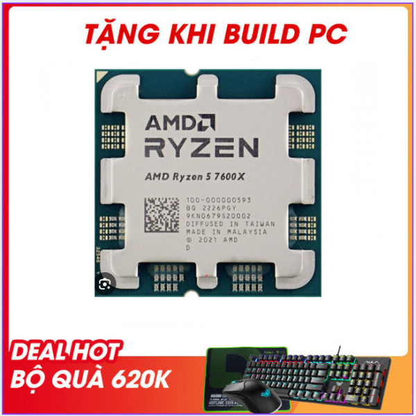 AMD Ryzen 5 7600X TRAY (Up To 5.3GHz, 6 Nhân 12 Luồng, 38MB Cache)