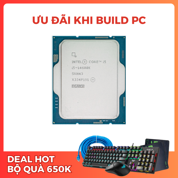 CPU INTEL CORE I5 14600K (UP TO 5.3GHZ, 14 NHÂN 20 LUỒNG, 24MB CACHE, 125W - SOCKET INTEL LGA 1700) TRAY