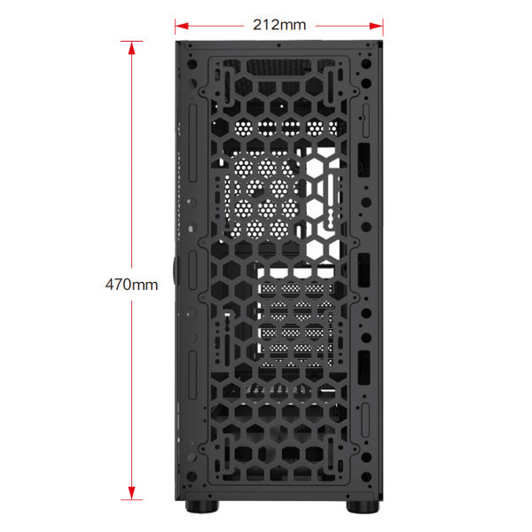 VỎ CASE KENOO ESPORT EM700- 3F BLACK (SIZE E-ATX/SẴN 3 FAN)