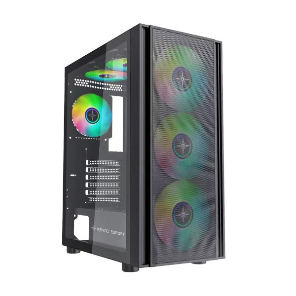 VỎ CASE KENOO ESPORT EM700- 3F BLACK (SIZE E-ATX/SẴN 3 FAN)