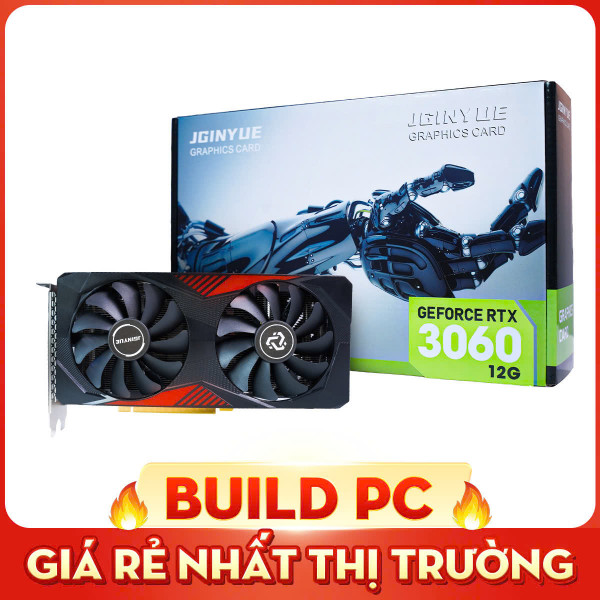 VGA JGINYUE NVIDIA RTX 3060 12GB BLACK DUAL FAN (12GB/ GDDR6/ 192BIT)