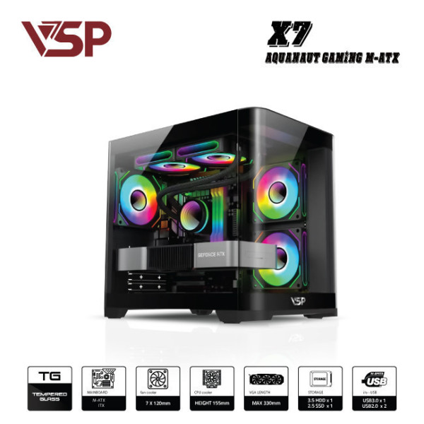 VỎ CASE VIETTECH X19B| VSP X7 PANO CURVED SẴN 3 FAN NHƯ HÌNH
