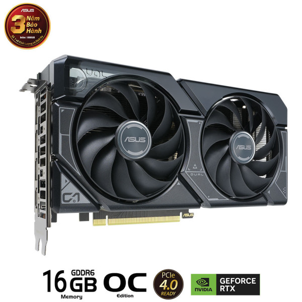 VGA ASUS DUAL GEFORCE RTX 4060 TI EVO OC 16GB DDR6 (DUAL-RTX4060TI-O16G-EVO)