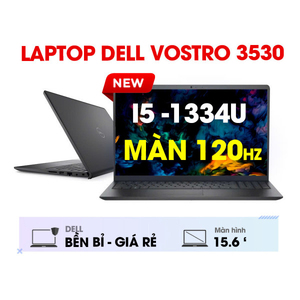 Laptop Dell Vostro 3530 Intel i5-1334U | 8GB | 512GB SSD | 15.6 inch FHD 120Hz | Intel Graphics | DOS | Black