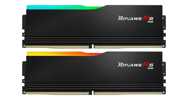 KIT RAM GSKILL RIPJAWS M5 RGB BLACK 32GB (2X16GB) BUS 6000MHZ DDR5 (F5-6000J3648D16GX2-RM5RK)