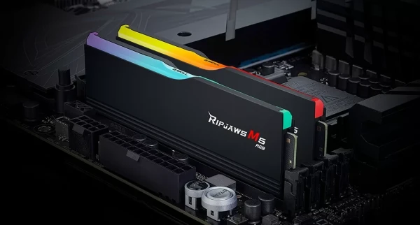 KIT RAM GSKILL RIPJAWS M5 RGB BLACK 32GB (2X16GB) BUS 6000MHZ DDR5 (F5-6000J3648D16GX2-RM5RK)