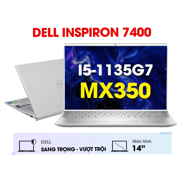 Dell Inspiron 7400 | Core i5-1135G7 | 16GB | 512GB | VGA MX350 | 14.0” 2.5K | Trắng Bạc.