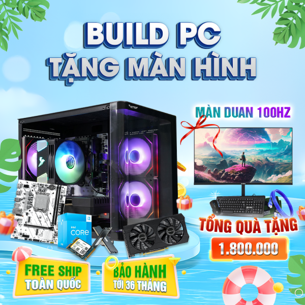 Tặng Màn {CORE I3 13100F | RX 580 8G| RAM 16G| NVME 256G}