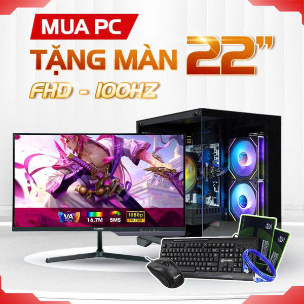 TẶNG MÀN HÌNH 24 INCH {CORE I3 14100F | GTX1060 3G | RAM 16G| NVME 256G}