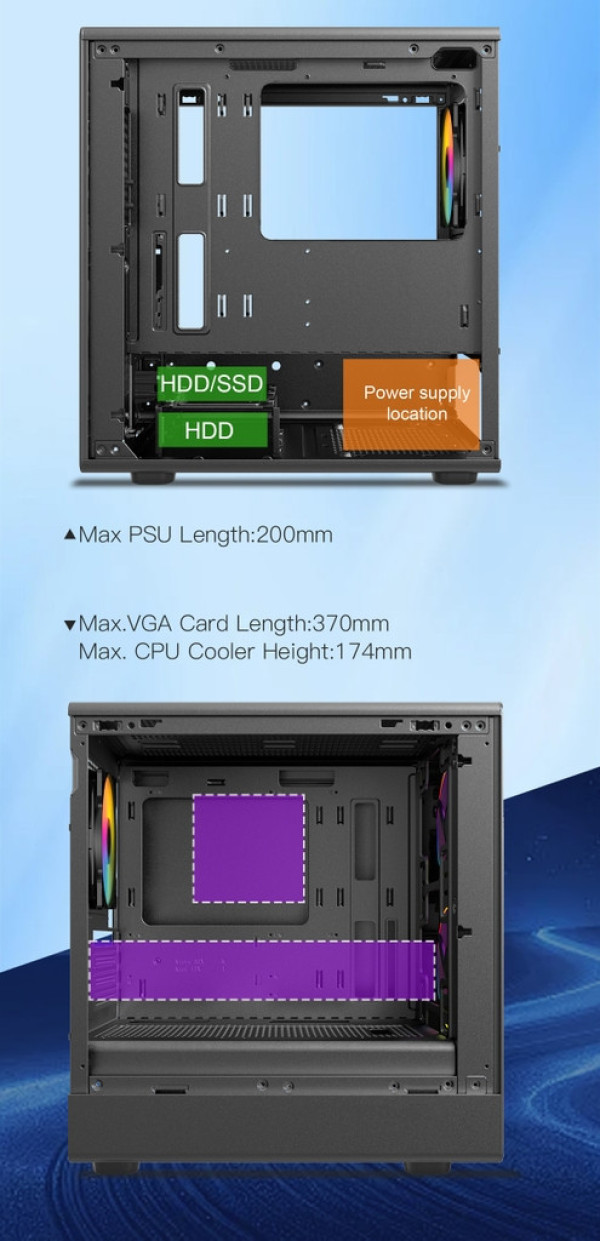 VỎ CASE KENOO ESPORT MK326 (MÀU ĐEN/ KHÔNG FAN)