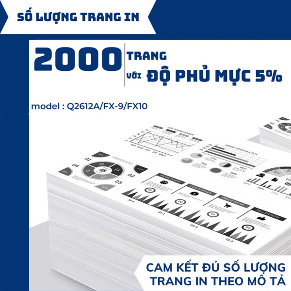Hộp mực in TDink Q2612A/FX-9/FX10 (12A/303) Dùng cho máy in HP/CANON