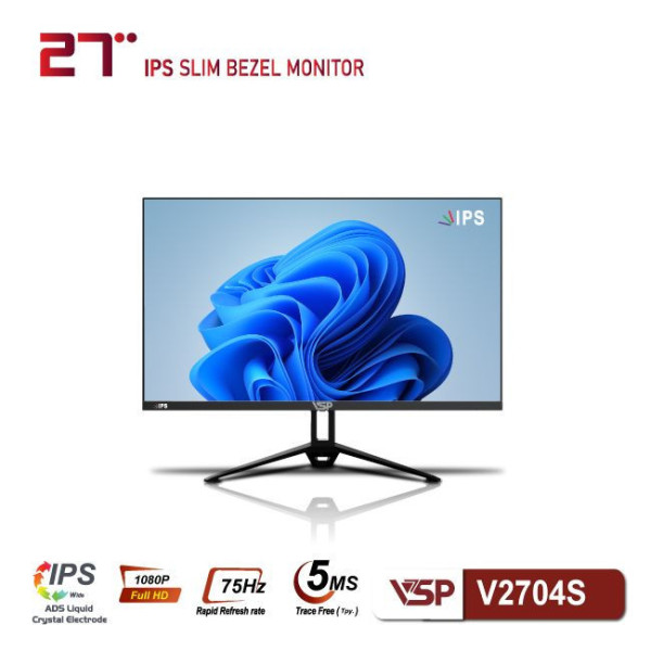MÀN HÌNH VSP V2704S ĐEN (27 INCH/FULL HD/IPS/75HZ/5MS/PHẲNG)