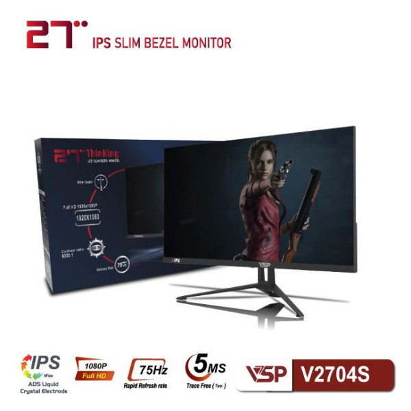 MÀN HÌNH VSP V2704S ĐEN (27 INCH/FULL HD/IPS/75HZ/5MS/PHẲNG)