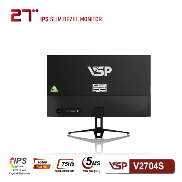 MÀN HÌNH VSP V2704S ĐEN (27 INCH/FULL HD/IPS/75HZ/5MS/PHẲNG)