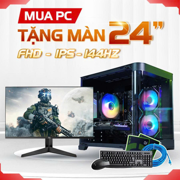 TẶNG MÀN HÌNH 24 Inch{Core I3 14100F | GTX 1060 6G | Ram 16G | NVME 256G}{Q}