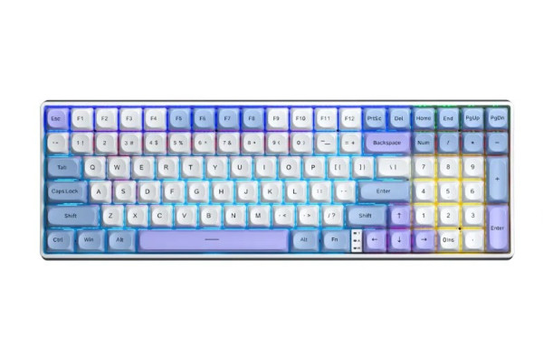 BÀN PHÍM CƠ GAMING AULA S100 PRO (XANH DƯƠNG+TRẮNG+TÍM/ RED SWITCH/ LED RAINBOW)