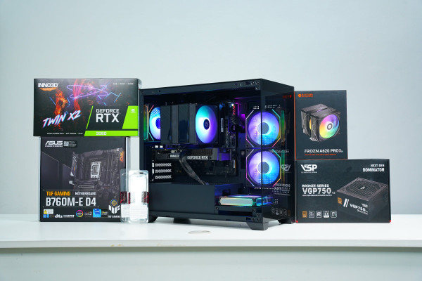 PC ĐỒ HỌA Core I5 14600KF | RAM 32G | RTX 3060 12G | NVME 512G WIFI