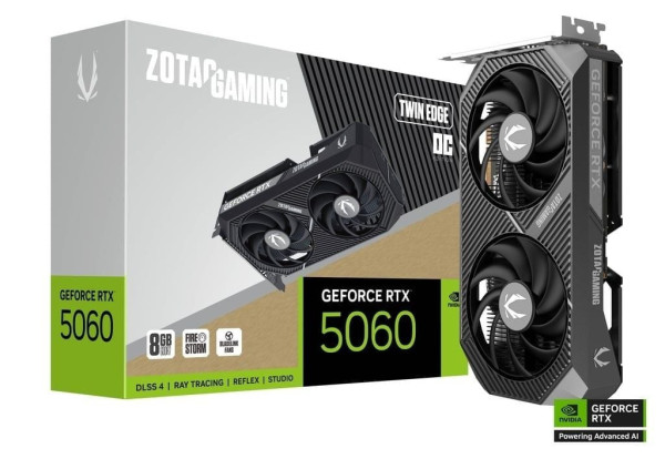 VGA ZOTAC GEFORCE RTX 5060 TWIN EDGE 2 FAN OC 8GB GDDR7