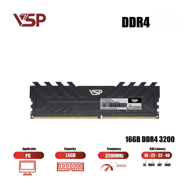RAM VSP 16GB (1*16GB) BUS 3200MHZ DDR4 BLACK