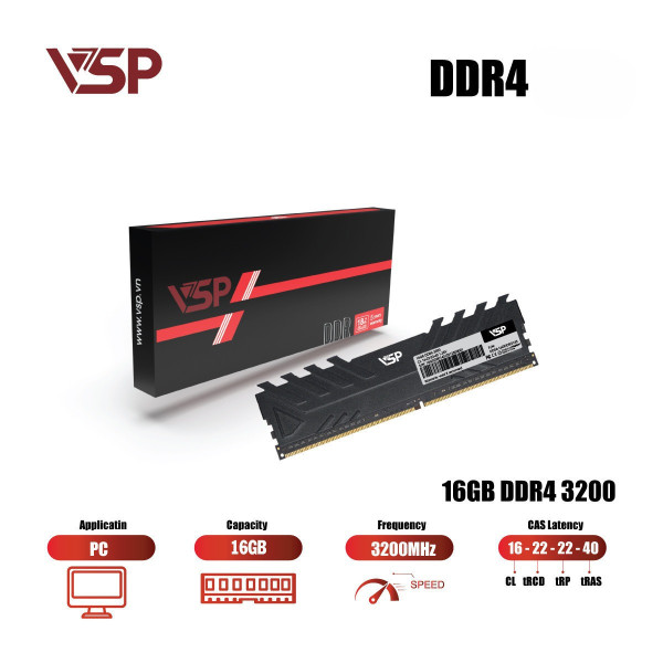 RAM VSP 16GB (1*16GB) BUS 3200MHZ DDR4 BLACK