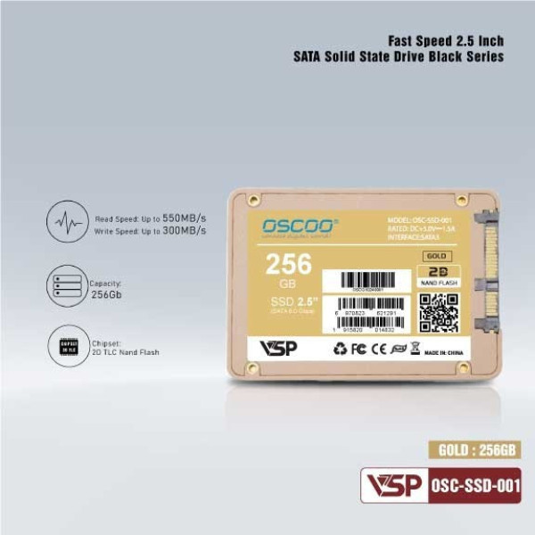 SSD OSCOO 256GB (ĐỌC: 550MB/S GHI: 450MB/S) 2.5INCH SATA3
