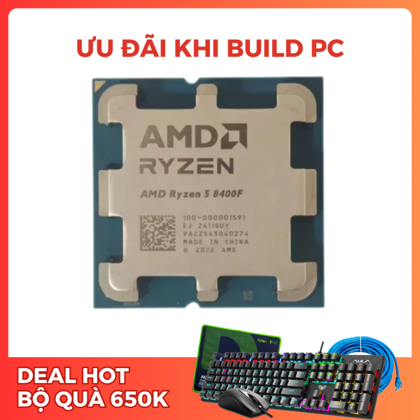 CPU AMD RYZEN 5 8400F TRAY (AMD AM5/ 6 CORE/ 12 THREAD/ BASE 4.2GHZ TURBO 4.7GHZ/ CACHE 22MB/ NO IGPU)