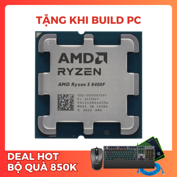 CPU AMD RYZEN 5 8400F TRAY (AMD AM5/ 6 CORE/ 12 THREAD/ BASE 4.2GHZ TURBO 4.7GHZ/ CACHE 22MB/ NO IGPU)