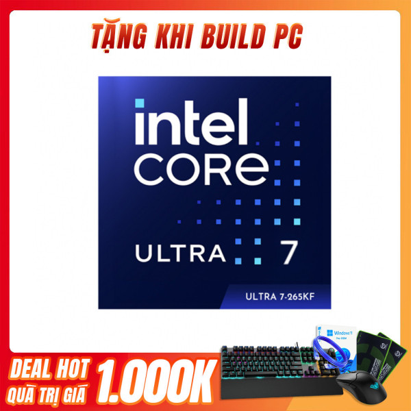 CPU INTEL CORE ULTRA 7 265KF BOX (UP TO 5.50 GHZ, 20 NHÂN, 20 LUỒNG, 30MB CACHE, FCLGA1851)