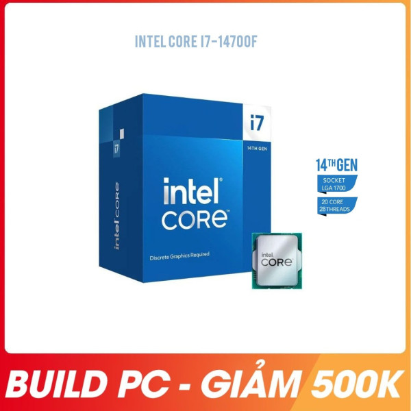 CPU INTEL CORE I7 14700F TRAY (LGA1700/ 20 NHÂN 28 LUỒNG/ BASE 2.1GHZ TURBO 5.4GHZ/ CACHE 33MB) 